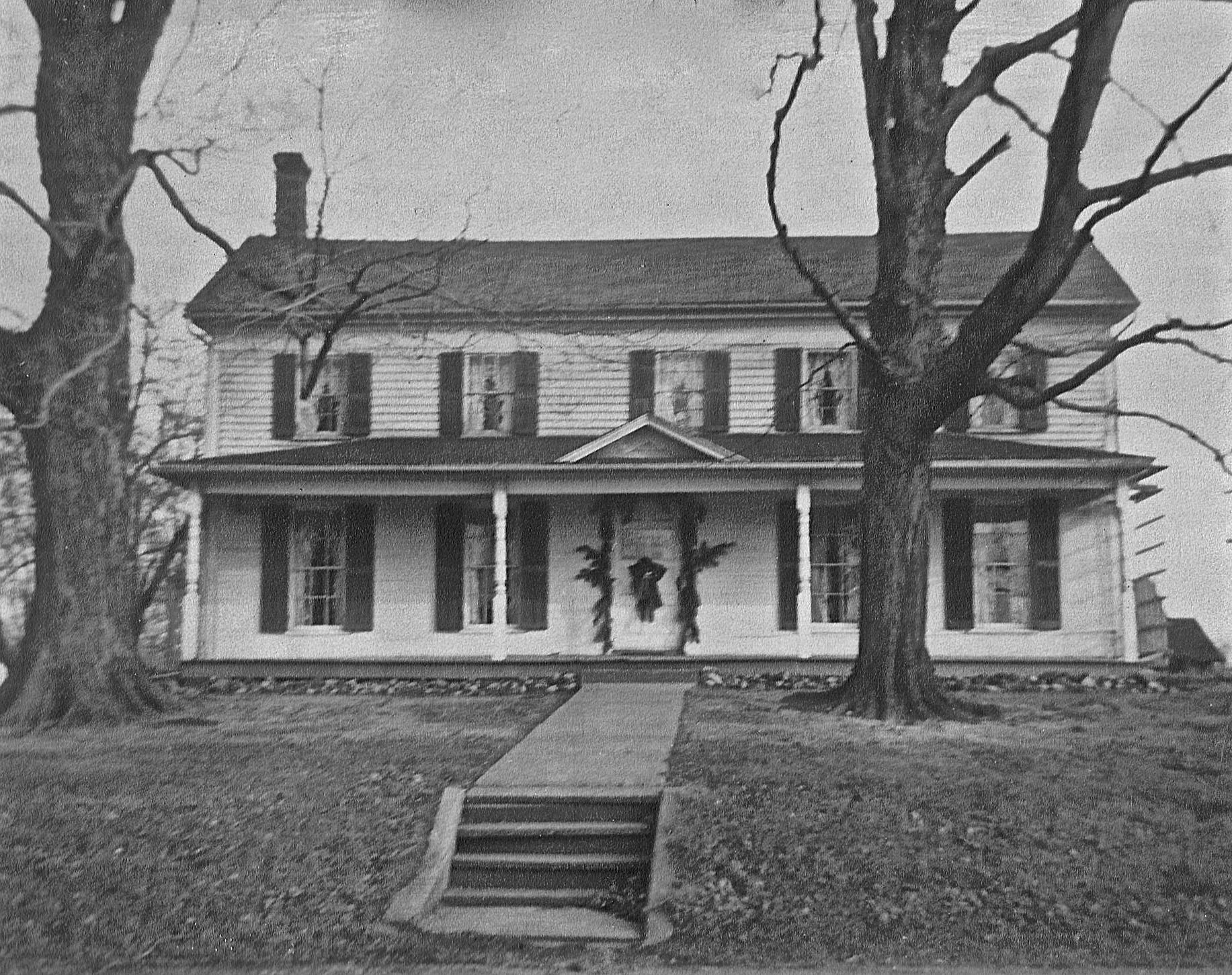 This photo from the 1950s show the home Joseph Darrow built in 1816 on property he purchased in 1803. It replaced a log cabin he first built on the site. It was located on Darrow Road where Arby’s and Wendy’s are now located. 