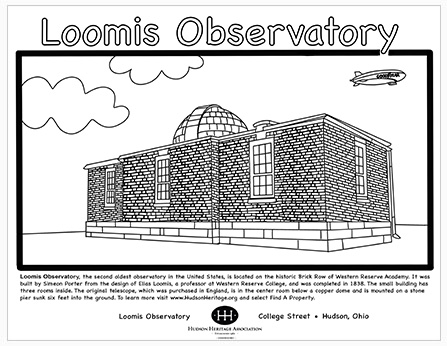 Loomis Observatory Coloring Page